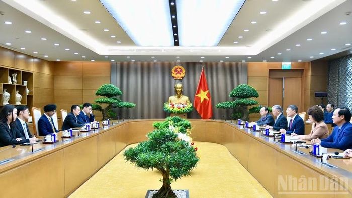  Quang cảnh buổi tiếp. (Ảnh: THANH GIANG) 