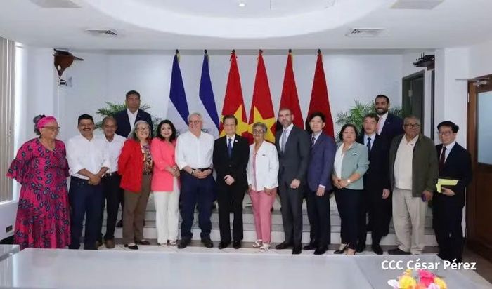 Đoàn Đảng Cộng sản Việt Nam làm việc với Quốc hội Nicaragua và Nhóm Nghị sĩ hữu nghị Nicaragua-Vietnam. (Ảnh: Ban Nội chính Trung ương cung cấp)
