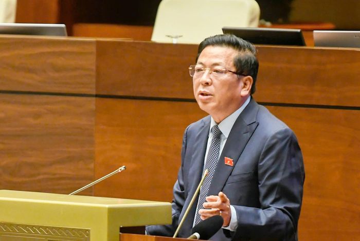  Bộ trưởng Bộ Xây dựng Trần Hồng Minh phát biểu. Ảnh: VIẾT CHUNG 