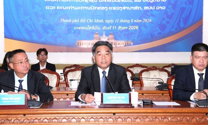  Đồng chí Nguyễn Lộc Hà phát biểu tại buổi làm việc 