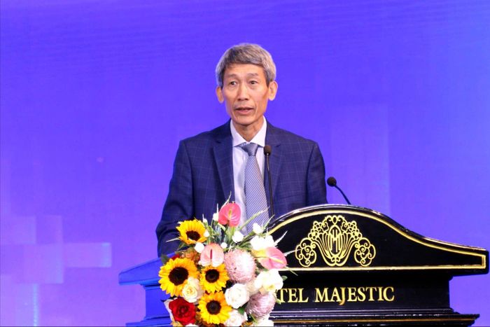  PGS-TS Phạm Duy Nghĩa, Phó Chủ tịch VIAC phát biểu tại hội nghị. Ảnh: GIA HÂN 