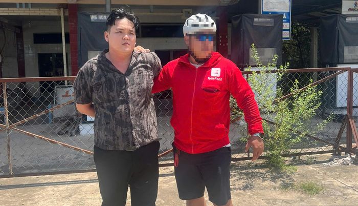  Vương hiện đang bị lấy lời khai, điều tra về hành vi cướp tài sản. Ảnh: HỮU TÂM 