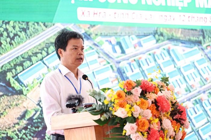 Phó Chủ tịch UBND tỉnh Gia Lai Nguyễn Hữu Quế phát biểu tại lễ động thổ.