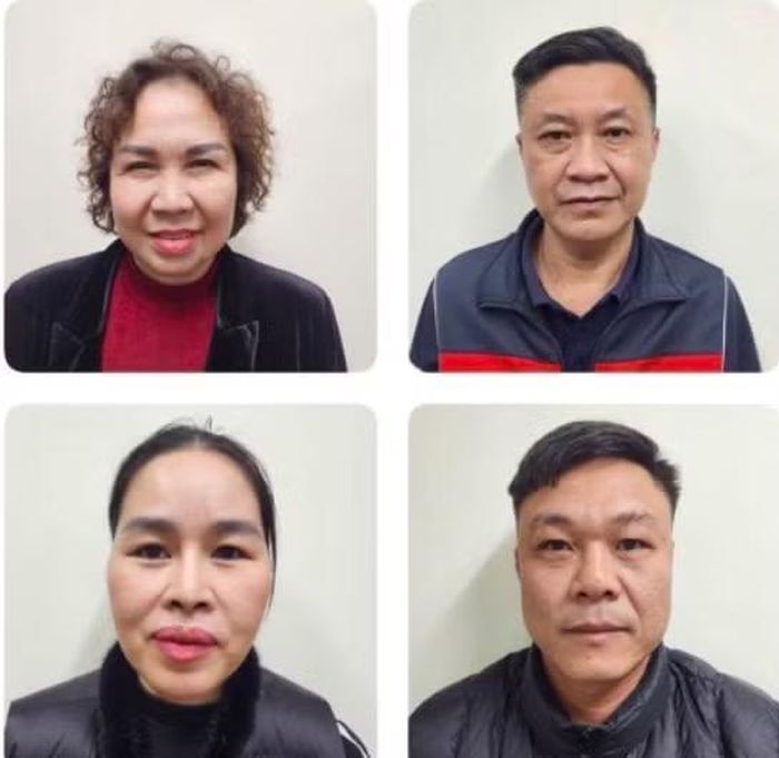 Bị can Chu Thị Thành và đồng phạm.