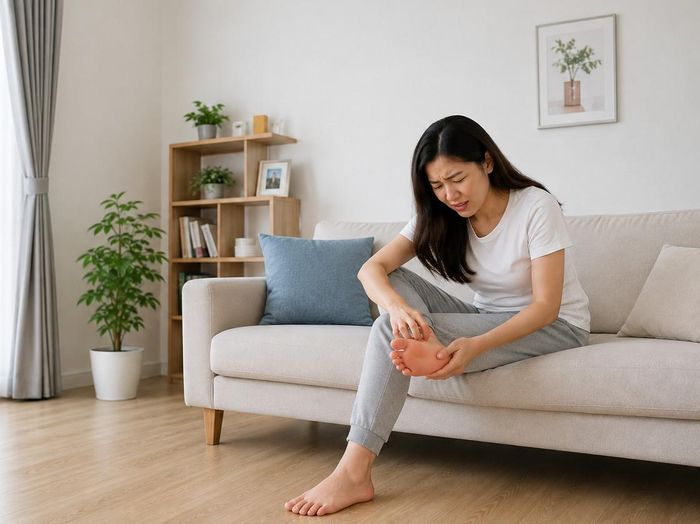 Sưng ngứa chân có thể là dấu hiệu của bệnh thận. Ảnh: AI