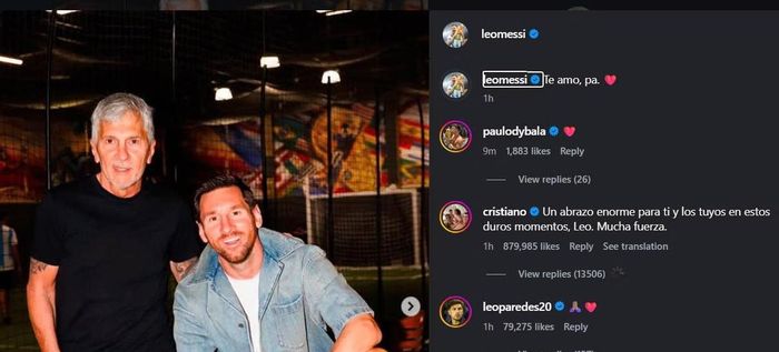 Ronaldo gửi cái ôm đến Messi và gia đình anh trong thời khắc khó khăn, đồng thời động viên: Leo, hãy mạnh mẽ lên nhé!