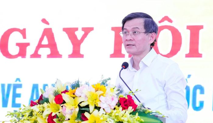 Ủy viên Bộ Chính trị, Giám đốc Học viện Chính trị quốc gia Hồ Chí Minh Đoàn Minh Huấn (Ảnh: Phạm Bằng)
