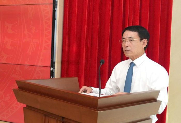   Phó Bí thư Thường trực Thành ủy Hà Nội Nguyễn Trọng Đông phát biểu tại hội nghị. 