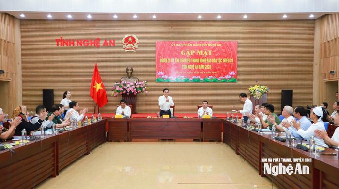 Quang cảnh Chương trình gặp mặt người có uy tín tiêu biểu trong đồng bào dân tộc thiểu số năm 2026. Ảnh: Thành Duy