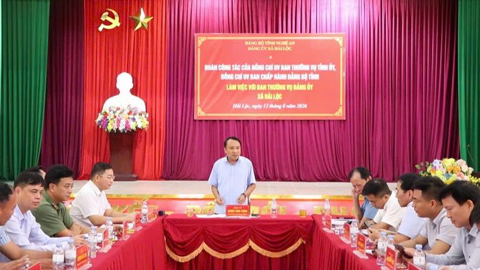 Đồng chí Dương Đình Chỉnh kết luận tại cuộc làm việc. Ảnh: Thanh Nga