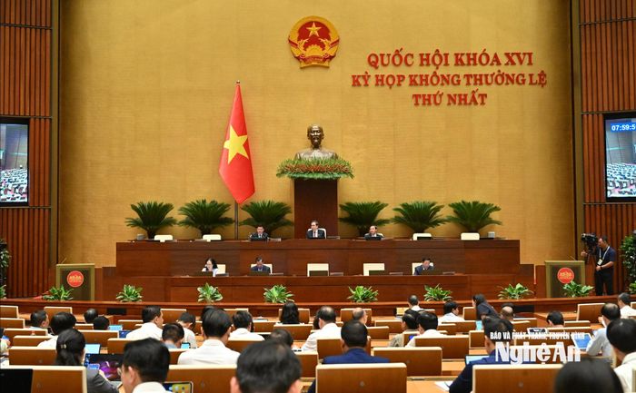 Kỳ họp không thường lệ thứ nhất, Quốc hội khóa XVI. Ảnh: Viết Chung