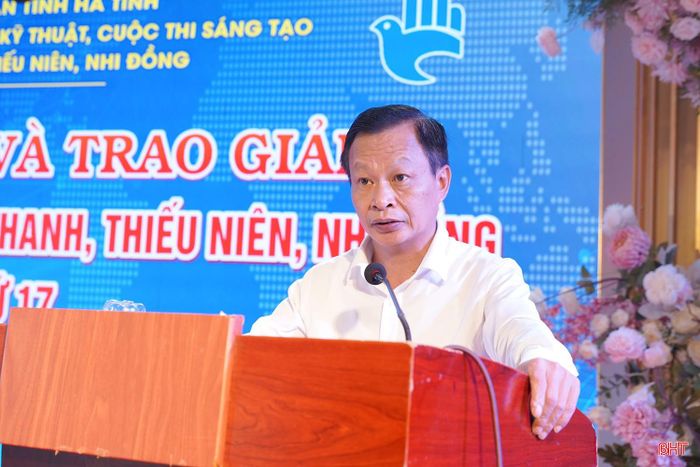 Ông Bùi Khắc Bằng - Chủ tịch Liên hiệp các Hội Khoa học và Kỹ thuật Hà Tĩnh, Trưởng ban Tổ chức Hội thi Sáng tạo kỹ thuật và Cuộc thi Sáng tạo dành cho thanh, thiếu niên, nhi đồng tỉnh phát động Cuộc thi Sáng tạo dành cho thanh, thiếu niên, nhi đồng tỉnh Hà Tĩnh lần thứ 18 năm 2027.