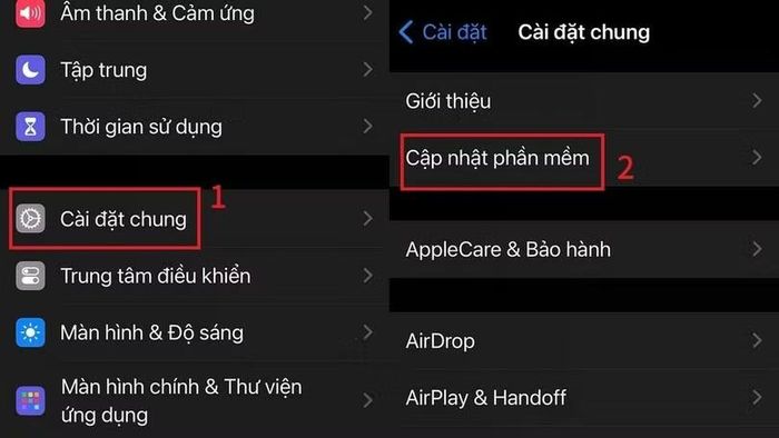 Chọn Cập nhật phần mềm.