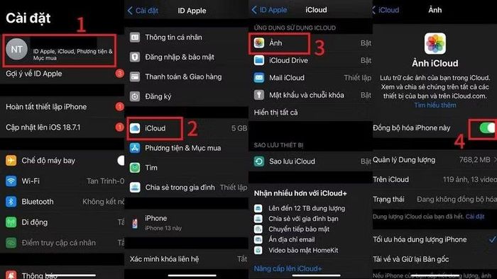Tắt đồng bộ Ảnh iCloud.