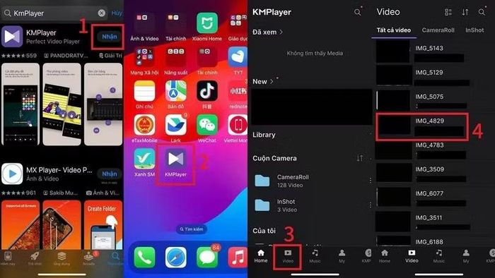 Tìm video cần xem và nhấn để phát.