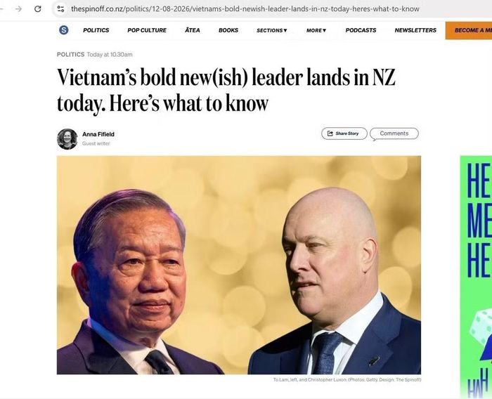Bài viết trên trang tin The Spinoff. (Ảnh: TTXVN phát)