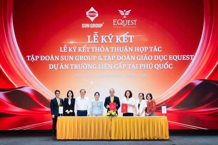 Lễ ký kết giữa Tập đoàn Sun Group và Tập đoàn Giáo dục EQuest về hợp tác phát triển hệ thống trường liên cấp tại Khu đô thị An Thới, Nam Phú Quốc.