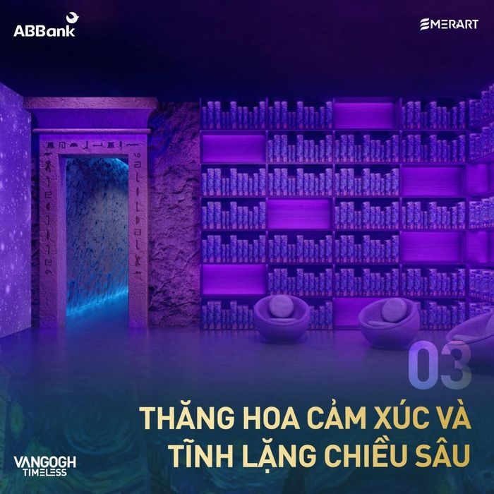 Không gian triển lãm Van Gogh Timeless đưa công chúng bước vào thế giới hội họa của danh họa Van Gogh qua ánh sáng, âm thanh, màu sắc và công nghệ đa giác quan.