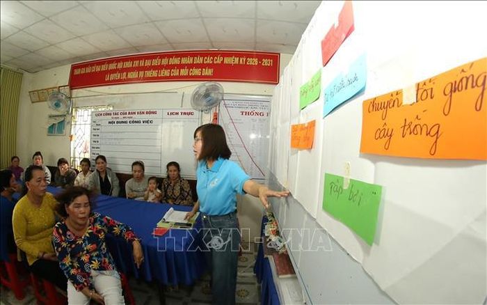 Việc hỗ trợ sinh kế cho người dân và nâng cao năng lực thích ứng biến đổi khí hậu cho cộng đồng không chỉ tập trung vào hỗ trợ trước mắt mà hướng tới nâng cao năng lực tự thích ứng của người dân, chính quyền và cộng đồng. Ảnh: Duy Khương/TTXVN