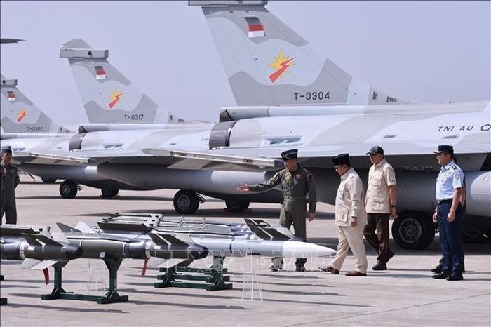 Máy bay chiến đấu Rafale tại Căn cứ Không quân Halim Perdanakusuma, Đông Jakarta. Ảnh tư liệu: Đỗ Quyên/PV TTXVN tại Indonesia