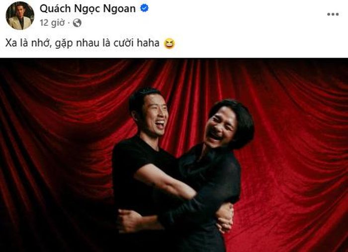 Quách Ngọc Ngoan đăng ảnh bên Tuấn Trần kèm lời nhắn thân mật. Ảnh: Chụp màn hình.