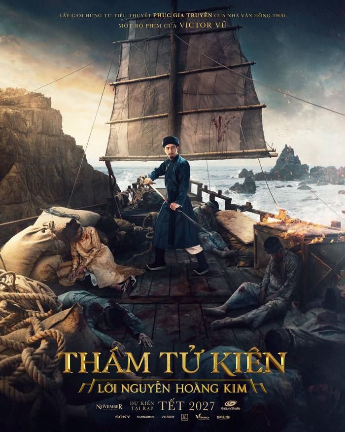 Poster mới nhất của phim Thám Tử Kiên: Lời Nguyền Hoàng Kim. Ảnh: FBNV