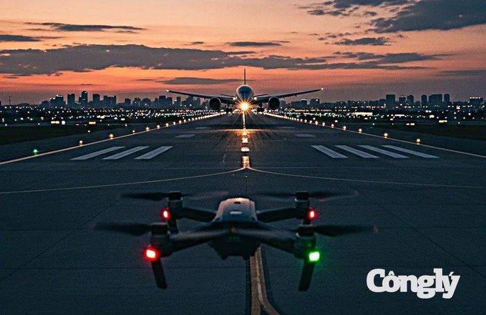 Drone xuất hiện gần khu vực Cảng hàng không quốc tế Tân Sơn nhất đã ảnh hưởng đến hoạt động khai thác tại Cảng (Ảnh minh họa).