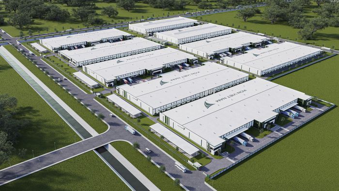 Phối cảnh dự án KCN Sóng Thần 3” với quy mô 21,9 ha, dự kiến cung cấp hơn 130.000m² diện tích kho xưởng chất lượng cao, đạt tiêu chuẩn LEED về công trình xanh, bền vững. Ảnh: DNCC.