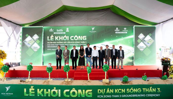 Lễ khởi công dự án KCN Sóng Thần 3 đánh dấu bước phát triển tiếp theo trong chiến lược mở rộng mạng lưới hạ tầng công nghiệp của KCN Việt Nam tại các trung tâm sản xuất trọng điểm. Ảnh: DNCC.