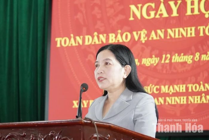 Chủ nhiệm Ủy ban Kiểm tra Tỉnh ủy Phạm Thị Thanh Thủy phát biểu tại ngày hội.