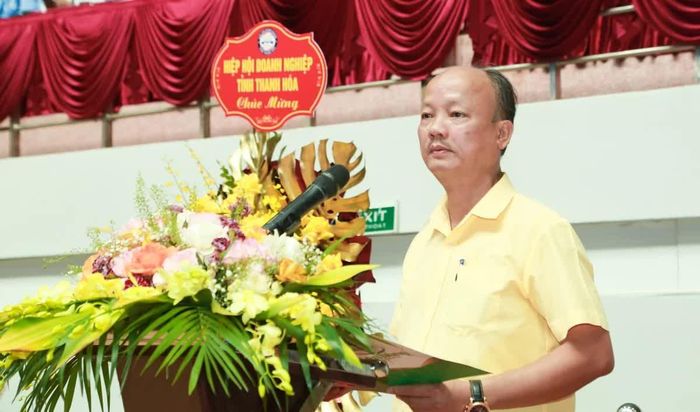 Chủ tịch Liên đoàn Vovinam Thanh Hóa, Trưởng Ban Tổ chức giải Nguyễn Hồng Phong phát biểu khai mạc giải.