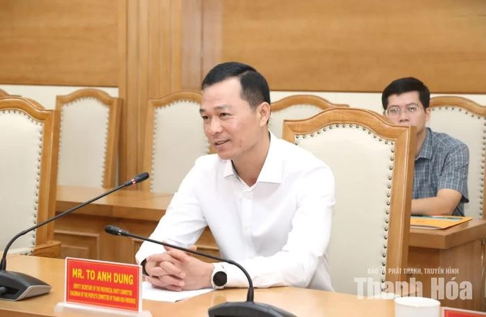 Chủ tịch UBND tỉnh Tô Anh Dũng phát biểu tại buổi làm việc.