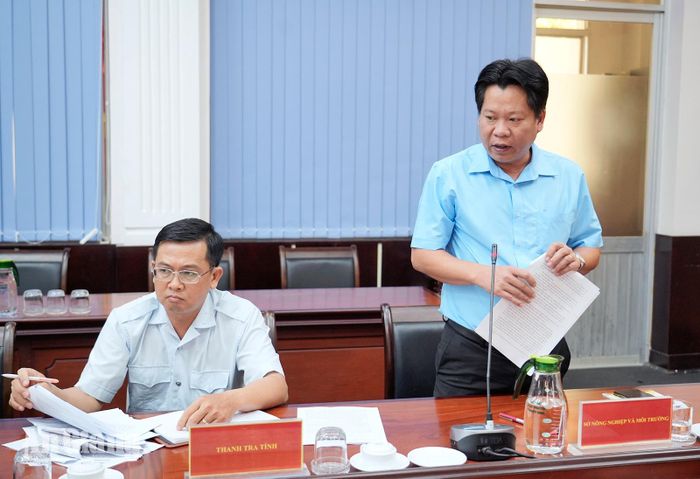 Lãnh đạo Sở Nông nghiệp và Môi trường tỉnh An Giang phát biểu tại cuộc họp.