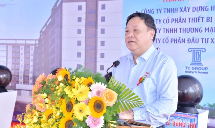 Đồng chí Phạm Thành Ngại phát biểu tại Lễ động thổ.