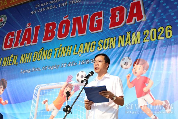 Lãnh đạo Sở Văn hóa, Thể thao và Du lịch phát biểu khai mạc giải