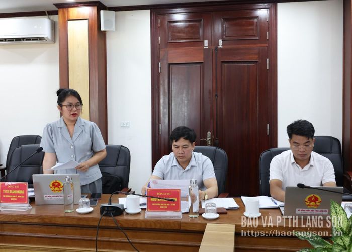 Lãnh đạo Ban Kinh tế - Ngân sách HĐND tỉnh phát biểu tại buổi làm việc