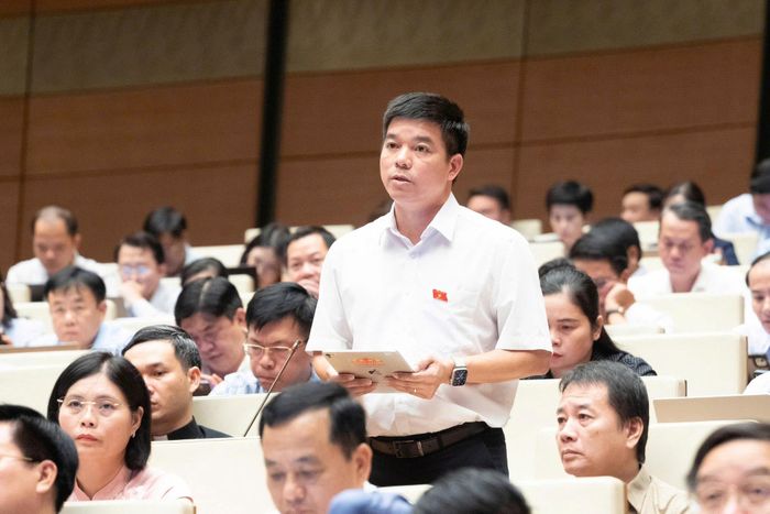 Đại biểu Nguyễn Văn Ngọc, Đoàn ĐBQH tỉnh Lâm Đồng phát biểu tại phiên thảo luận