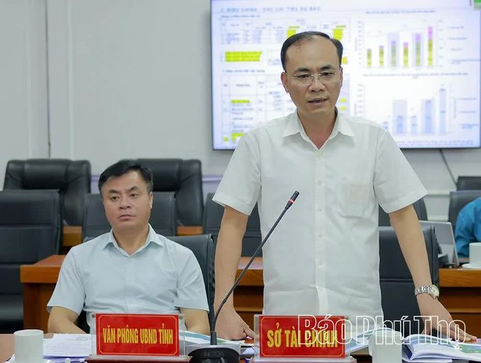 Lãnh đạo Sở Tài chính phát biểu, đóng góp ý kiến tại hội nghị.