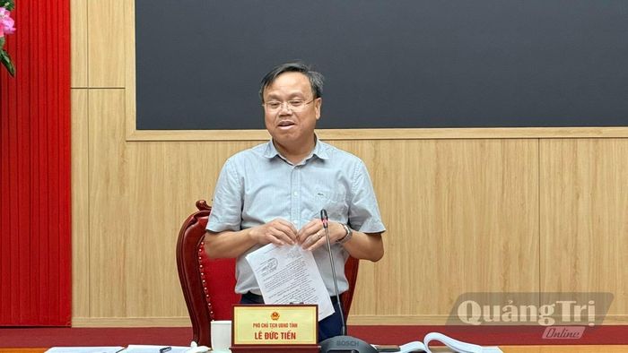 Đồng chí Lê Đức Tiến, Phó Chủ tịch UBND tỉnh, Trưởng ban Chỉ đạo phát biểu kết luận tại cuộc họp - Ảnh: N.L