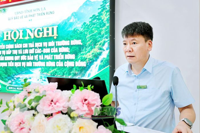 Lãnh đạo Quỹ Bảo vệ và phát triển rừng phát biểu tại Hội nghị
