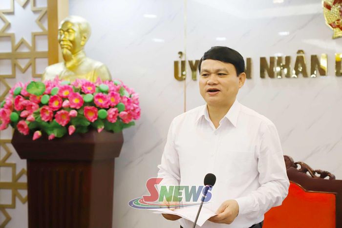 Đồng chí Đặng Ngọc Hậu, Phó Chủ tịch UBND tỉnh phát biểu kết luận Hội nghị. 