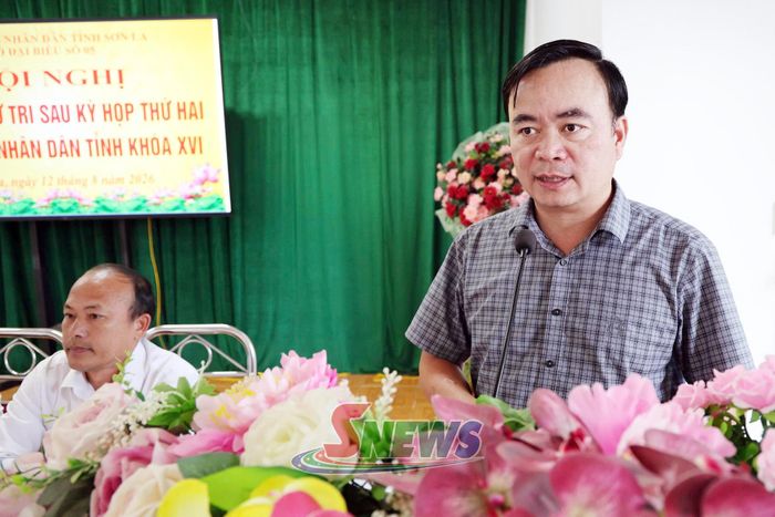 Đồng chí Hà Trung Chiến phát biểu tại hội nghị.
