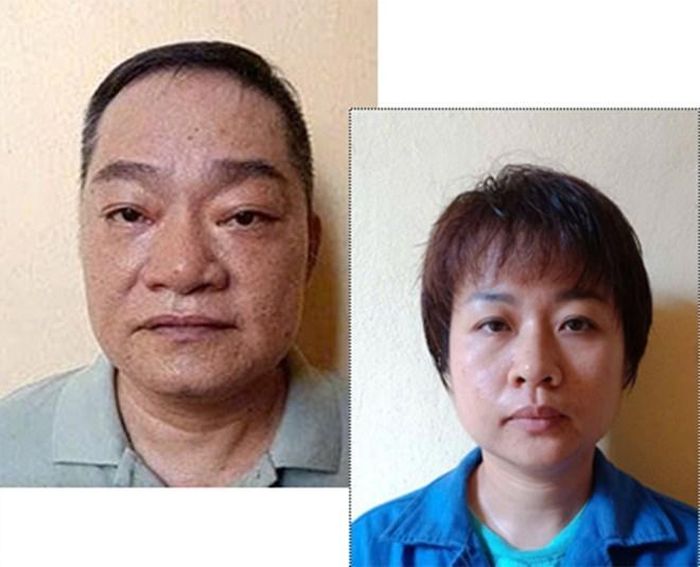 Bị can Trần Huy Cường và Phạm Thị Thu Thảo bị Công an Hải Phòng khởi tố. Ảnh: Công an Hải Phòng