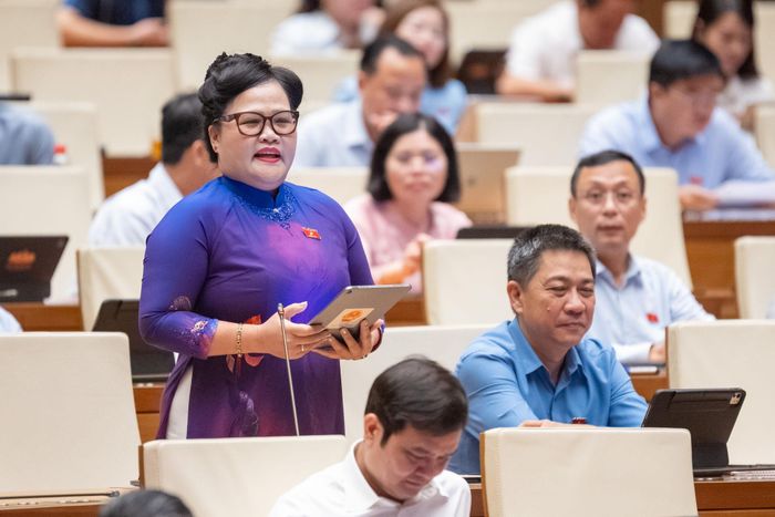 ĐBQH Nguyễn Thị Sửu (TP. Huế) phát biểu. Ảnh: Phạm Thắng