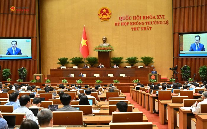 Bộ trưởng Bộ Nông nghiệp và Môi trường Trịnh Việt Hùng giải trình, làm rõ một số vấn đề ĐBQH quan tâm. Ảnh: Quang Khánh