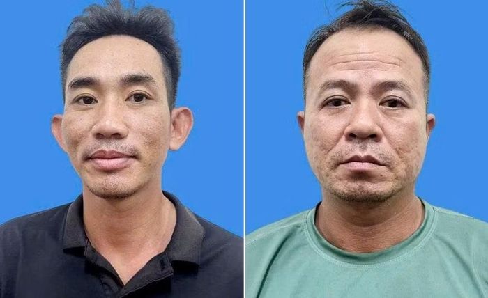 Các đối tượng: Đoàn Phương Tâm (áo đen) và Nguyễn Hải Âu.