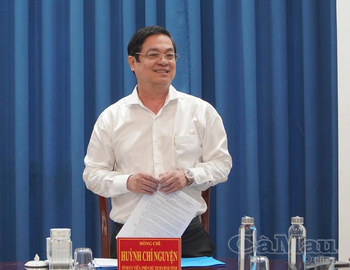 Ông Huỳnh Chí Nguyện, Phó Chủ tịch UBND tỉnh, phát biểu chỉ đạo tại buổi họp.
