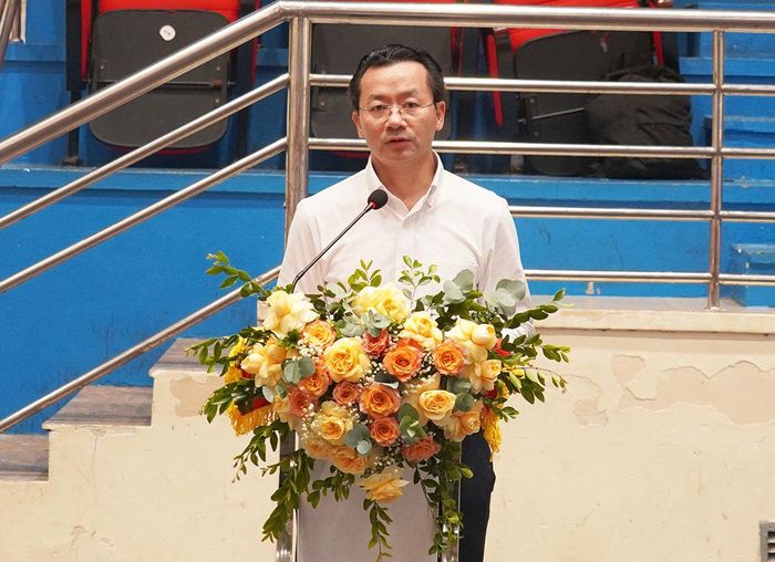 Phó Giám đốc Sở Văn hóa, Thể thao và Du lịch Hà Nội Phạm Xuân Tài phát biểu khai mạc. Ảnh: Hà Ngân