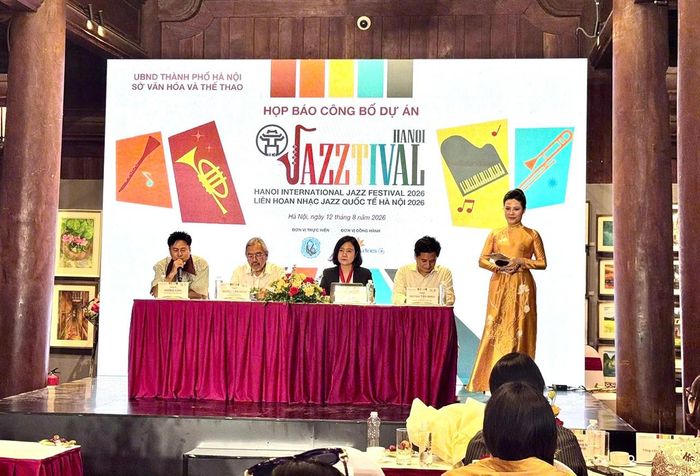 Họp báo Liên hoan nhạc Jazz quốc tế Hà Nội năm 2026 với chủ đề “Jazz Hà Nội - Giai điệu không biên giới”. Ảnh: Hoàng Quyên