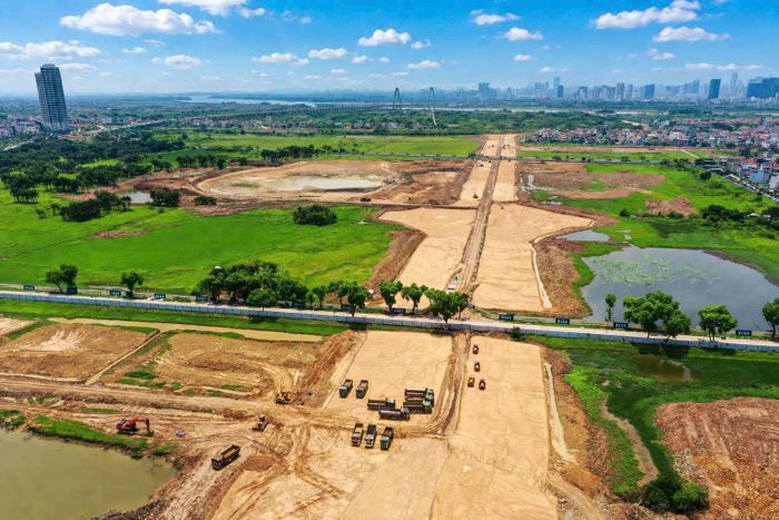 Khu đất một dự án trên địa bàn xã Vĩnh Thanh, Hà Nội. Ảnh: Phạm Hùng